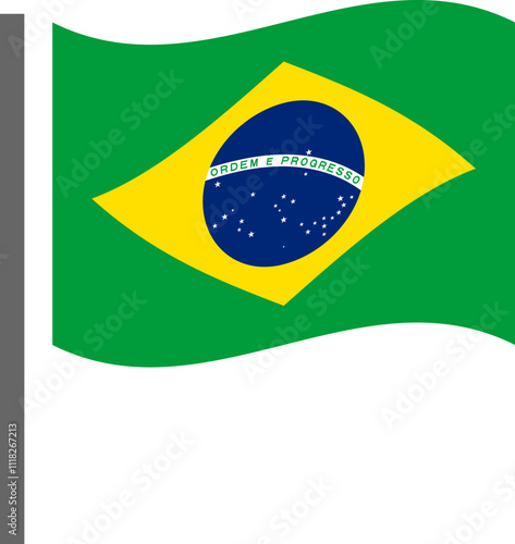 Waving Brazilian Flag Icon