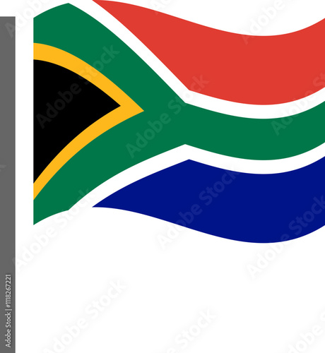 Waving South African Flag Icon