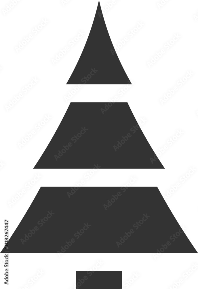 Fototapeta premium Simple Christmas Tree Silhouette