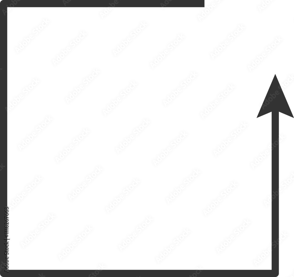 Upward Arrow in Square Icon Upward Arrow in Square Icon