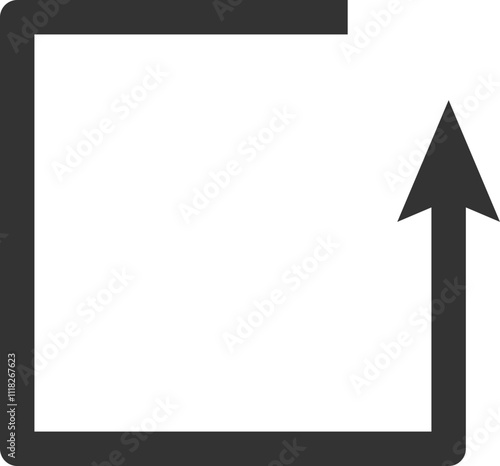 Upward Arrow in Square Icon