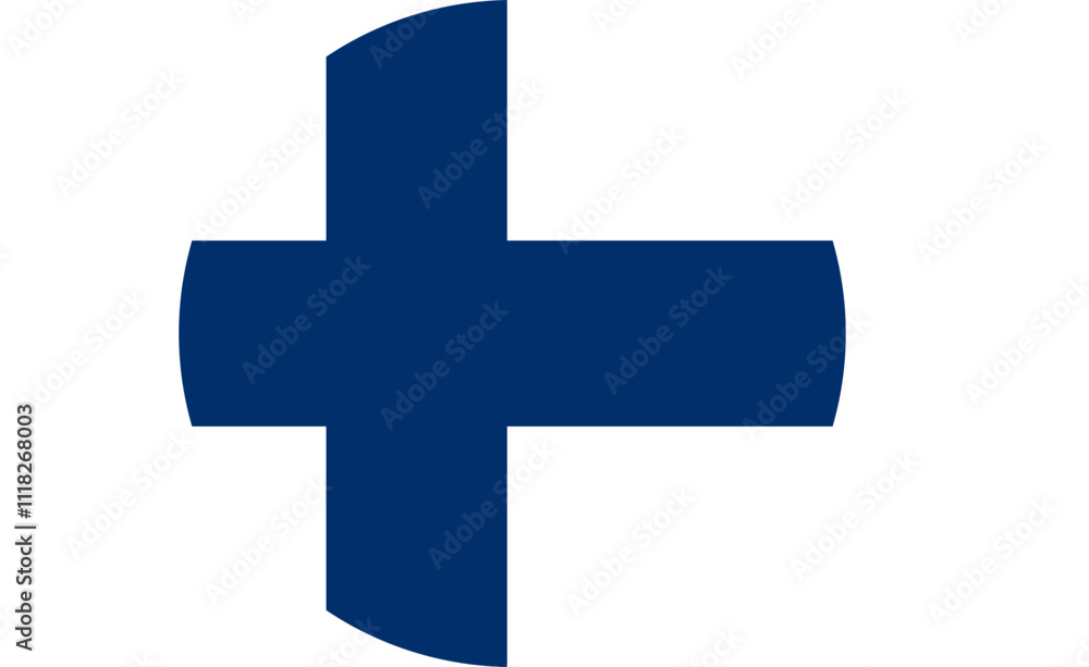 Circular Finnish Flag Icon Design Circular Finnish Flag Icon Design