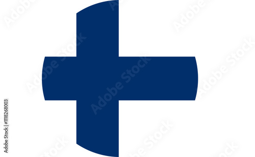 Circular Finnish Flag Icon Design