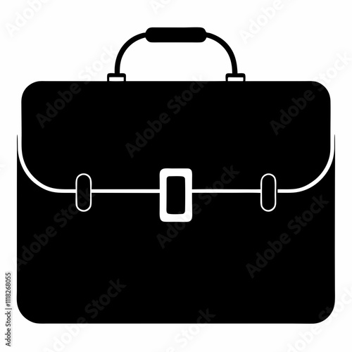 Black Silhouette Briefcase Icon Vector Design