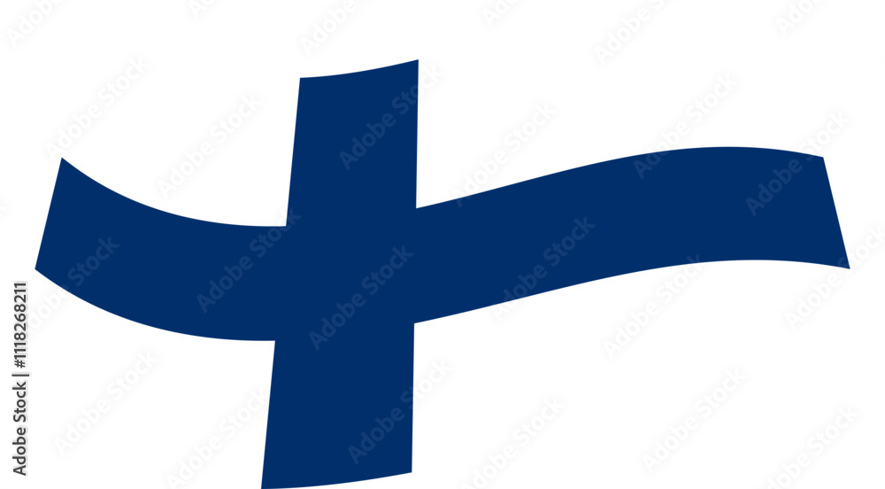 Waving Finnish Flag Illustration Waving Finnish Flag Illustration