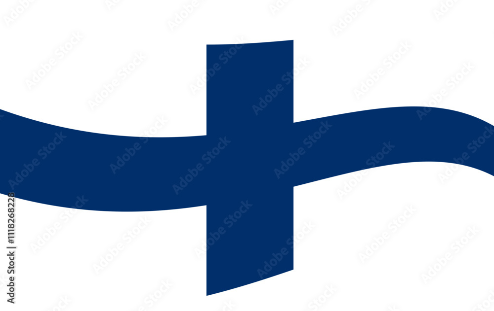 Fototapeta premium Waving Finnish Flag Illustration