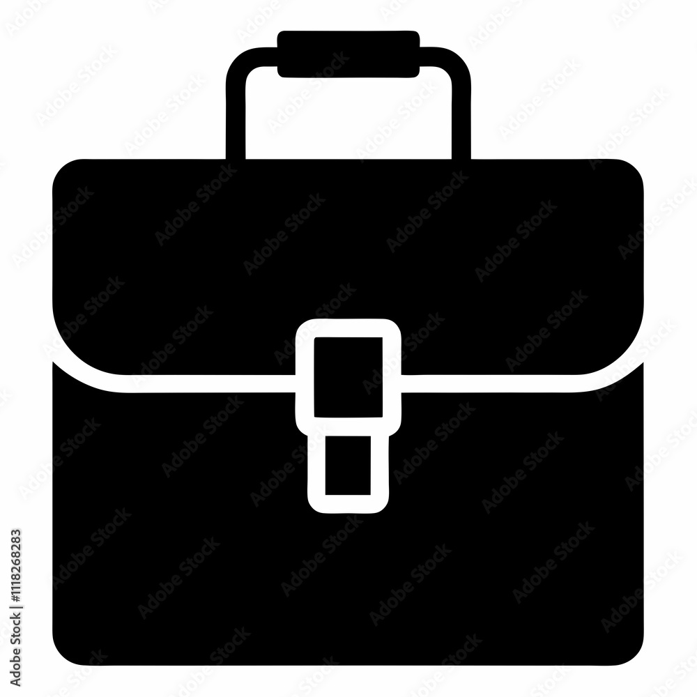 Black Silhouette Briefcase Icon Vector Design Black Silhouette Briefcase Icon Vector Design