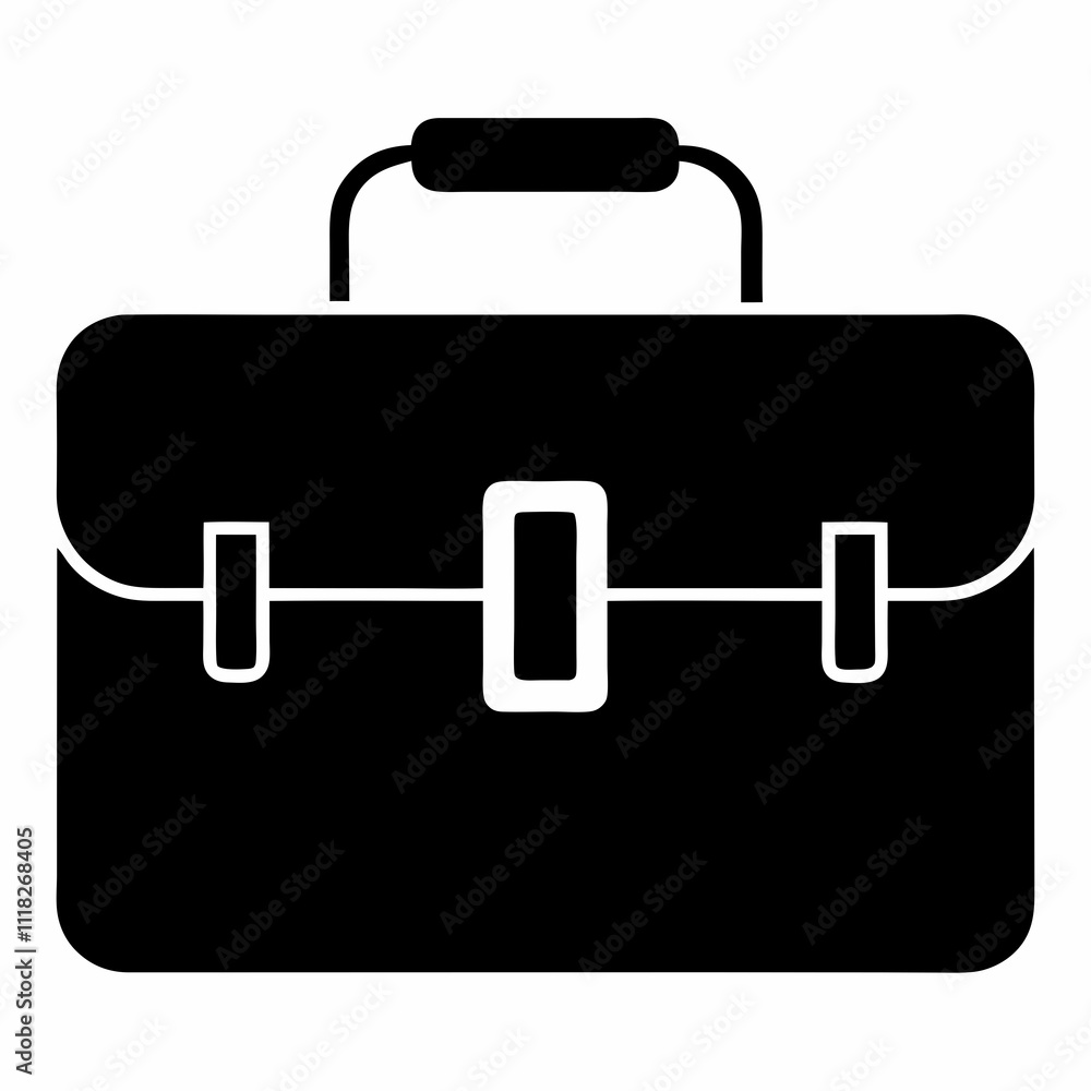Black Silhouette Briefcase Icon Vector Design Black Silhouette Briefcase Icon Vector Design