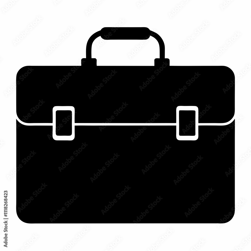 Black Silhouette Briefcase Icon Vector Design Black Silhouette Briefcase Icon Vector Design