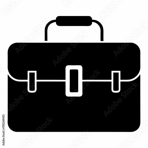 Black Silhouette Briefcase Icon Vector Design