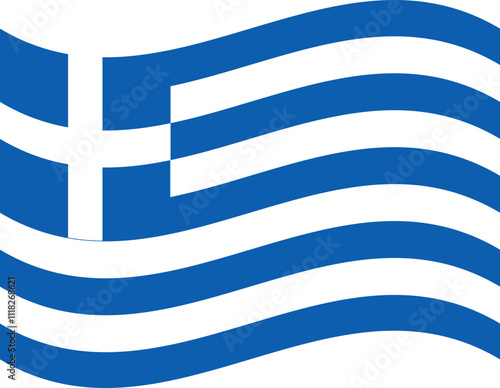 Waving Greek Flag Illustration