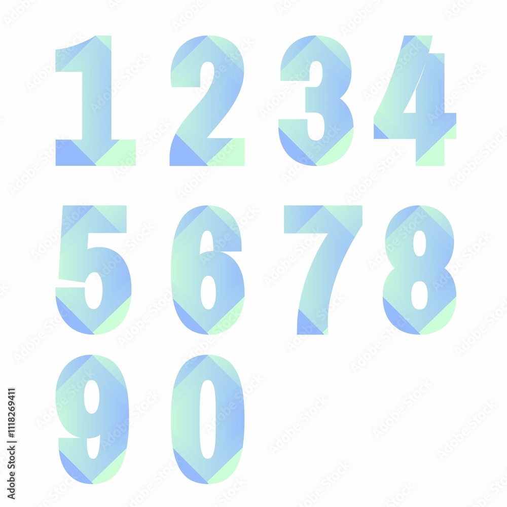 numbers made of colorful splashes set of numbers numbers made of colorful splashes set of numbers