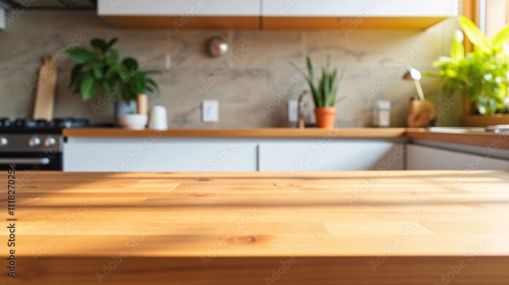 Clean wooden countertop with detailed natural grain, softly lit by diffused daylight, with blurred modern kitchen elements and small green plants in the background for a calm, professional look. Clean wooden countertop with detailed natural grain, softly lit by diffused daylight, with blurred modern kitchen elements and small green plants in the background for a calm, professional look.