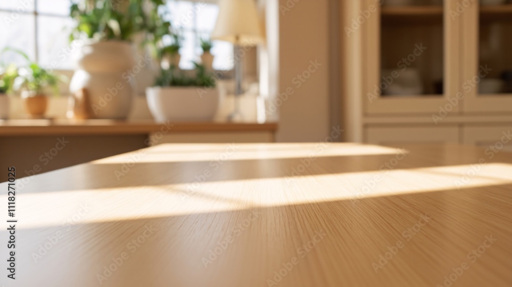 Clean wooden countertop with detailed natural grain, softly lit by diffused daylight, with blurred modern kitchen elements and small green plants in the background for a calm, professional look. Clean wooden countertop with detailed natural grain, softly lit by diffused daylight, with blurred modern kitchen elements and small green plants in the background for a calm, professional look.