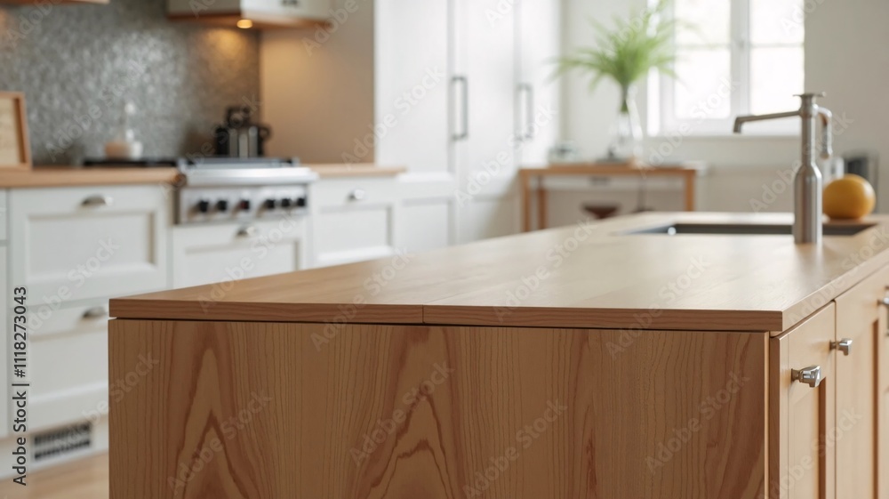 Clean wooden countertop with detailed natural grain, softly lit by diffused daylight, with blurred modern kitchen elements and small green plants in the background for a calm, professional look. Clean wooden countertop with detailed natural grain, softly lit by diffused daylight, with blurred modern kitchen elements and small green plants in the background for a calm, professional look.