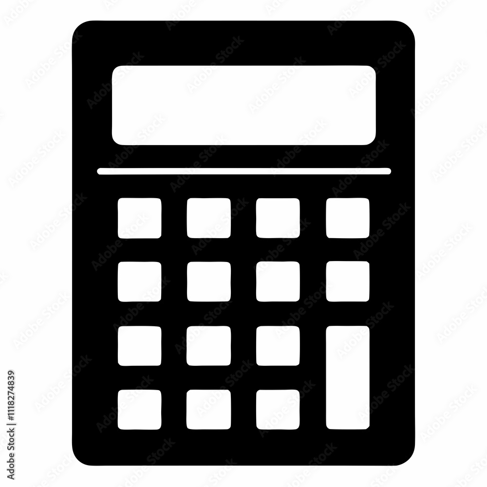 Black Silhouette Calculator Icon Vector Design Black Silhouette Calculator Icon Vector Design