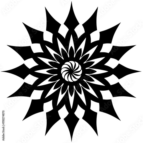 black and white flower