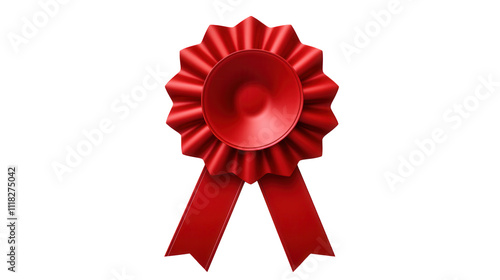 Red Award Ribbon Rosette Achievement, Success, Celebration, Victory