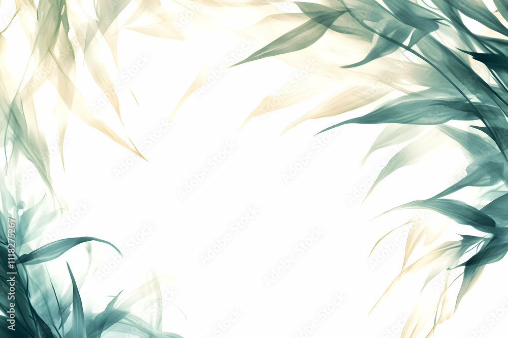 Obraz premium Watercolor frame of eucalyptus leaves on a white background