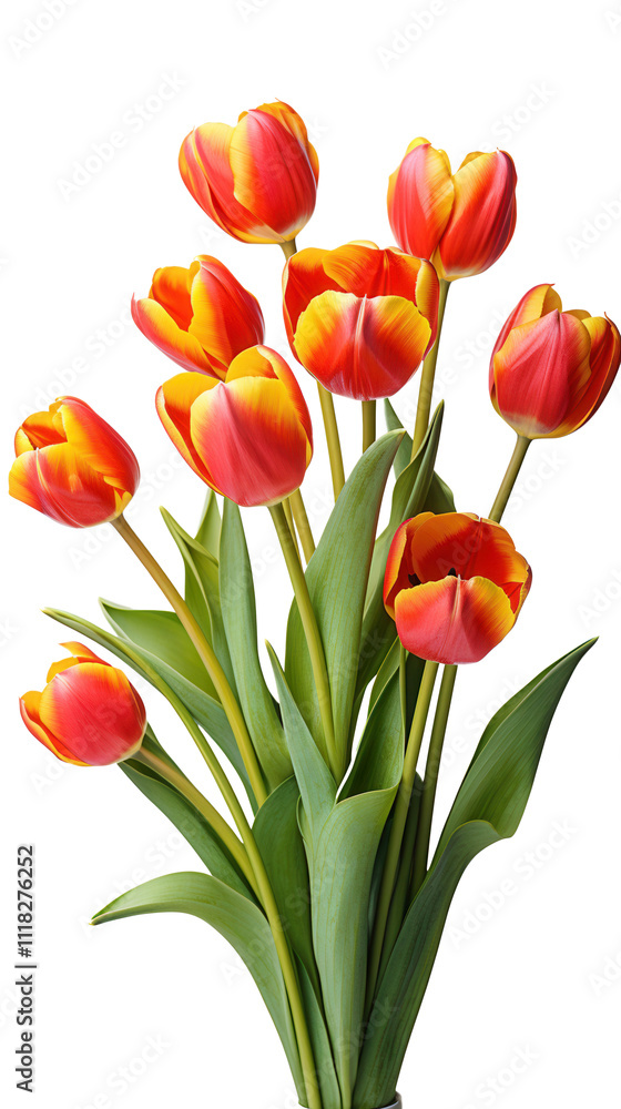 Obraz premium Vibrant Red and Yellow Tulips Spring Bouquet Flower Arrangement