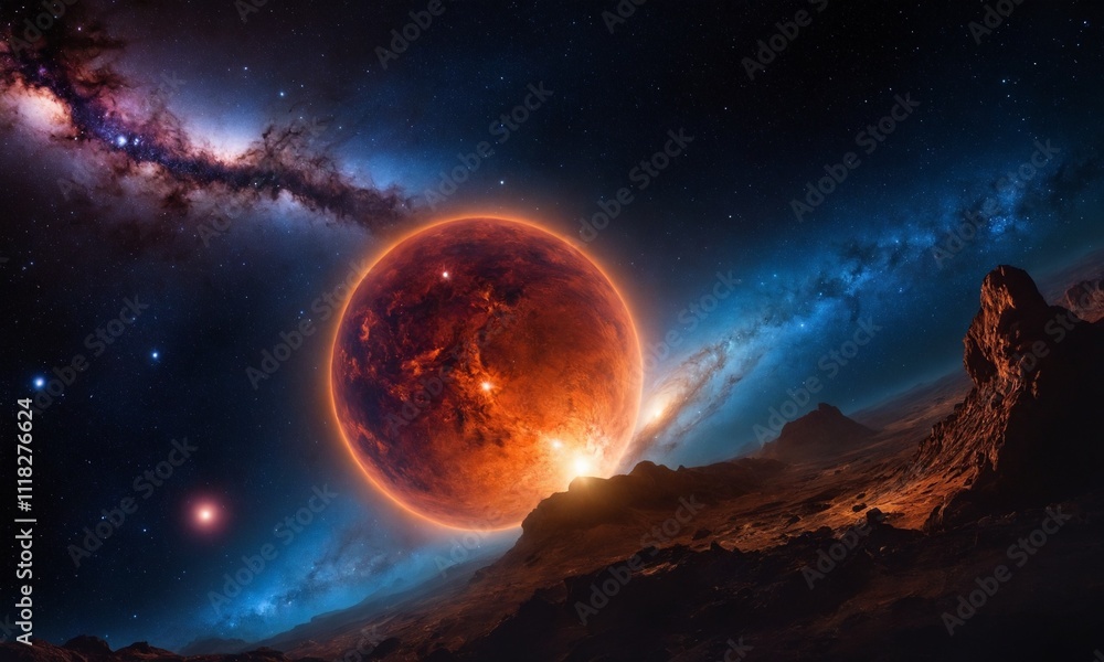 Obraz premium 우주오로라 멋진우주배경