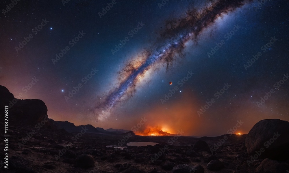 Fototapeta premium 우주오로라 멋진우주배경