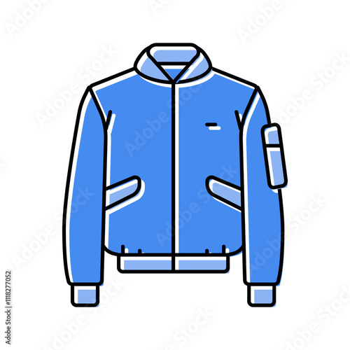 bomber jacket streetwear cloth fashion color icon vector. bomber jacket streetwear cloth fashion sign. isolated symbol illustration