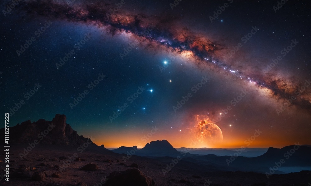 Fototapeta premium 우주오로라 멋진우주배경