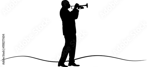 silhouette of a man playing the trumpet