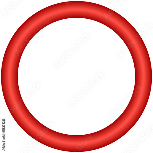 Red circle frame icon. isolated on white background., simple vector design. Realistic vector illustration.