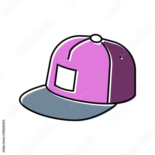snapback hat streetwear cloth fashion color icon vector. snapback hat streetwear cloth fashion sign. isolated symbol illustration