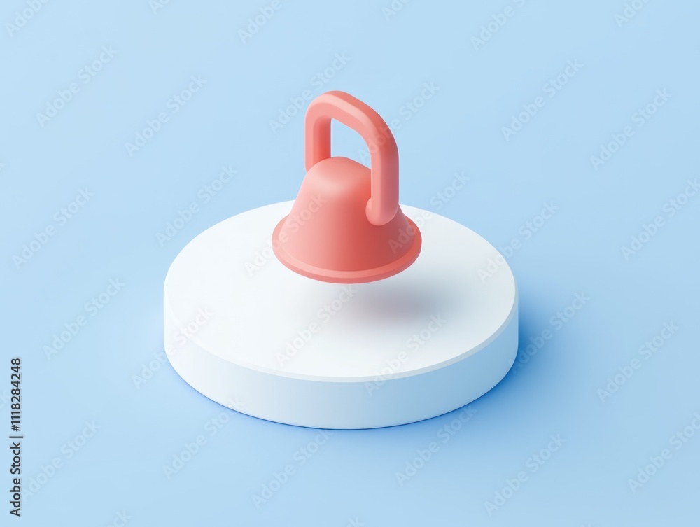 3D Rendered Kettlebell on a Platform 3D Rendered Kettlebell on a Platform