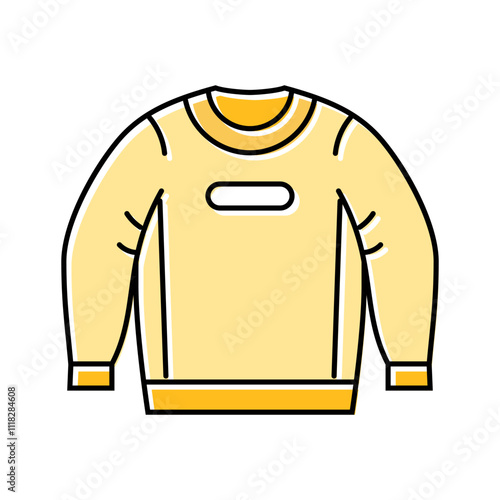 crewneck sweatshirt streetwear cloth fashion color icon vector. crewneck sweatshirt streetwear cloth fashion sign. isolated symbol illustration