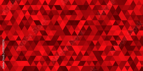 Abstract retro pattern of geometric shapes. Colorful red mosaic backdrop. Geometric hipster triangular background, vector