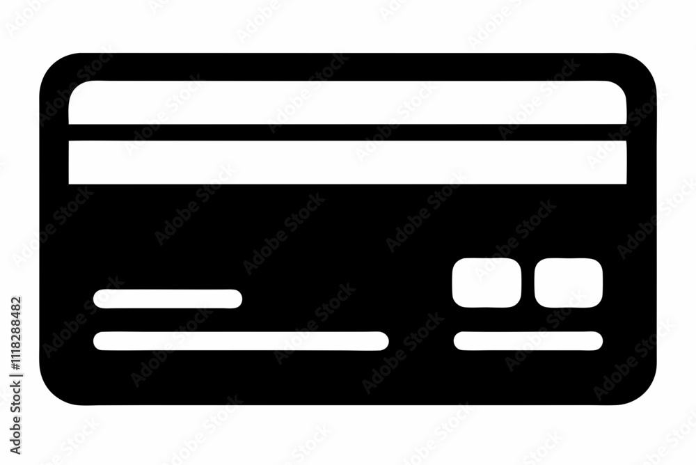 Black Silhouette Credit Card Icon Vector Design Black Silhouette Credit Card Icon Vector Design