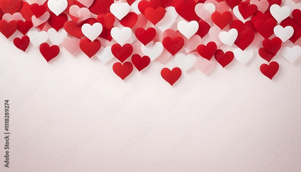 Red paper hearts isolated on white background hand-made, february 14, free space, valentine, love, 13 Red paper hearts isolated on white background hand-made, february 14, free space, valentine, love, 13