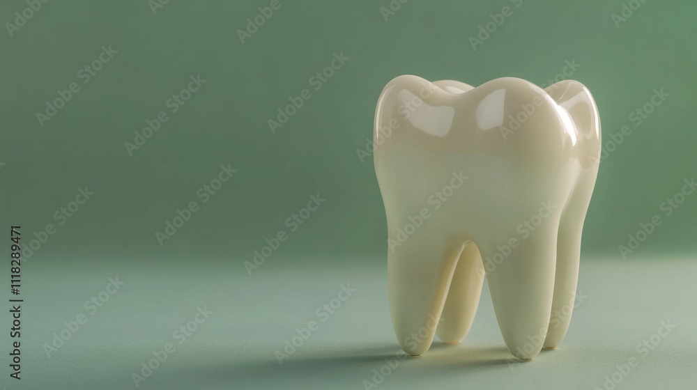 A close-up of a realistic dental model displayed against a soft green backdrop, ideal for educational and dental health visuals A close-up of a realistic dental model displayed against a soft green backdrop, ideal for educational and dental health visuals