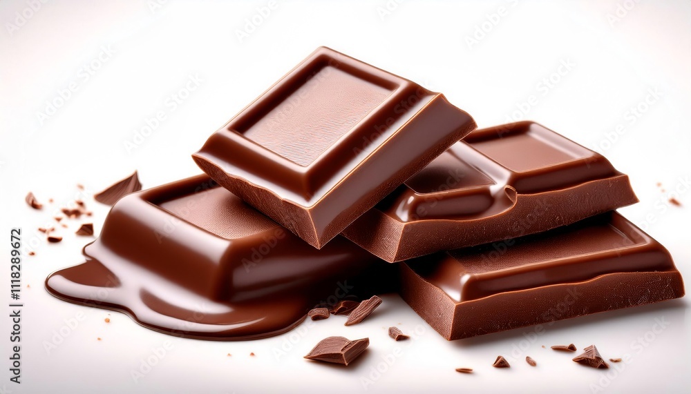 Cracked and Melted Chocolate Pieces with Cracked and Melted Chocolate Pieces with
