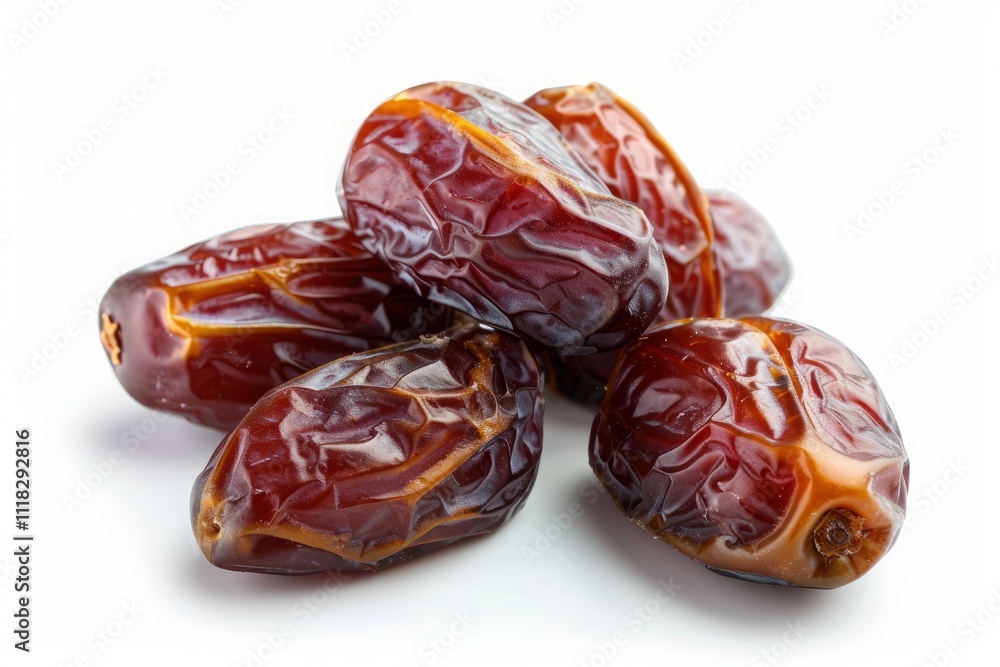 A Pile of Dates on a White Background. A Pile of Dates on a White Background.