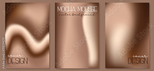 Set of gradient background in mocha mousse colors
