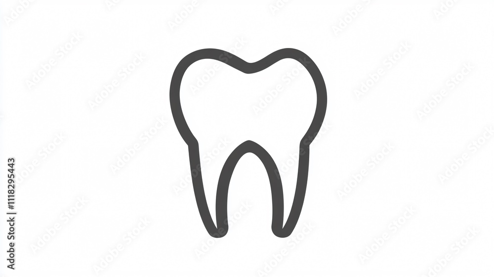 Professional Healthy Tooth Outline Icon Isolated on Transparent Background Professional Healthy Tooth Outline Icon Isolated on Transparent Background
