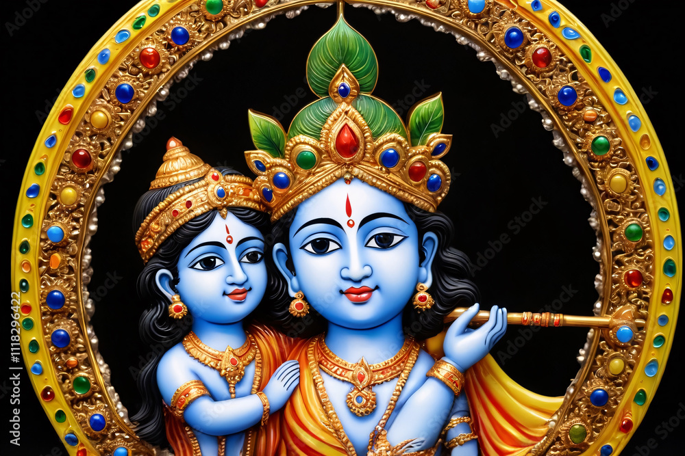 Artificial Intelligence Lord Krishna Plays Flute. Artificial Intelligence Lord Krishna Plays Flute.