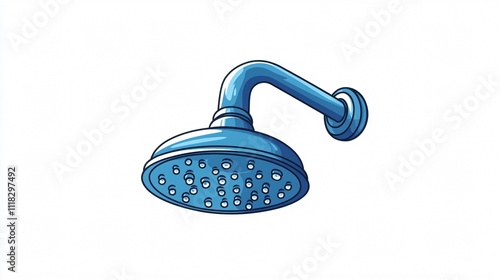 Modern Shower Head Vector Illustration on White Background photo