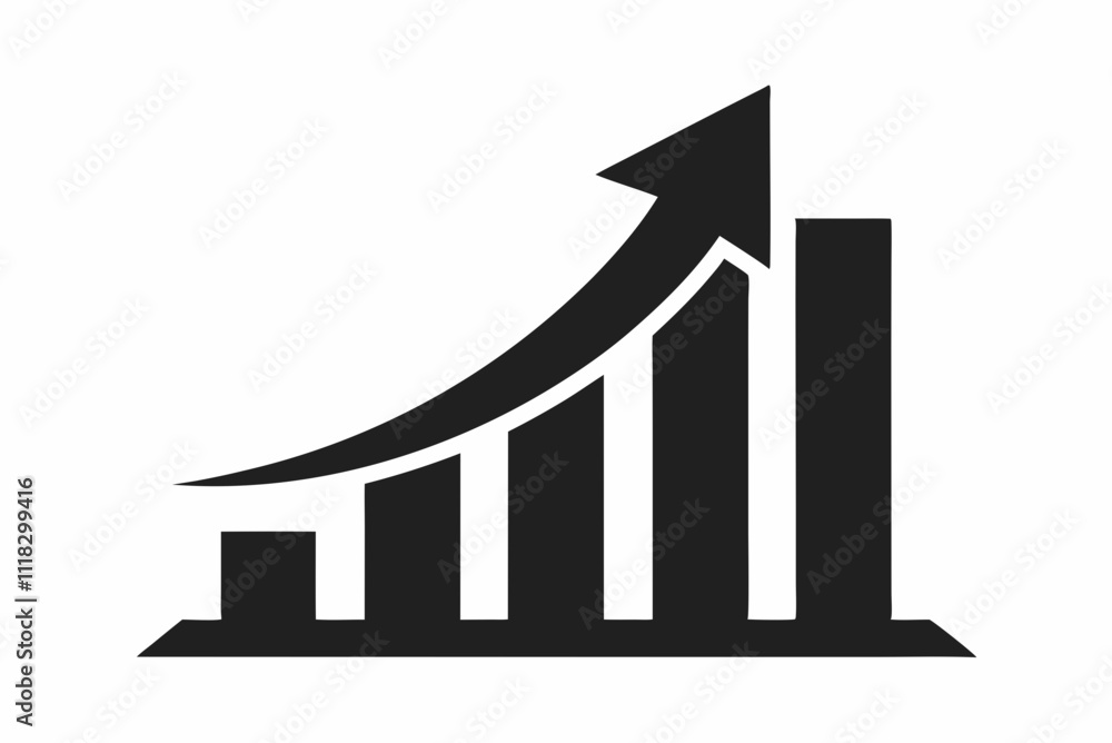 Black Silhouette Growth Arrow Vector Icon Design Black Silhouette Growth Arrow Vector Icon Design