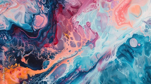 Abstract artistic background with epoxy resin. Vibrant and fluid design.