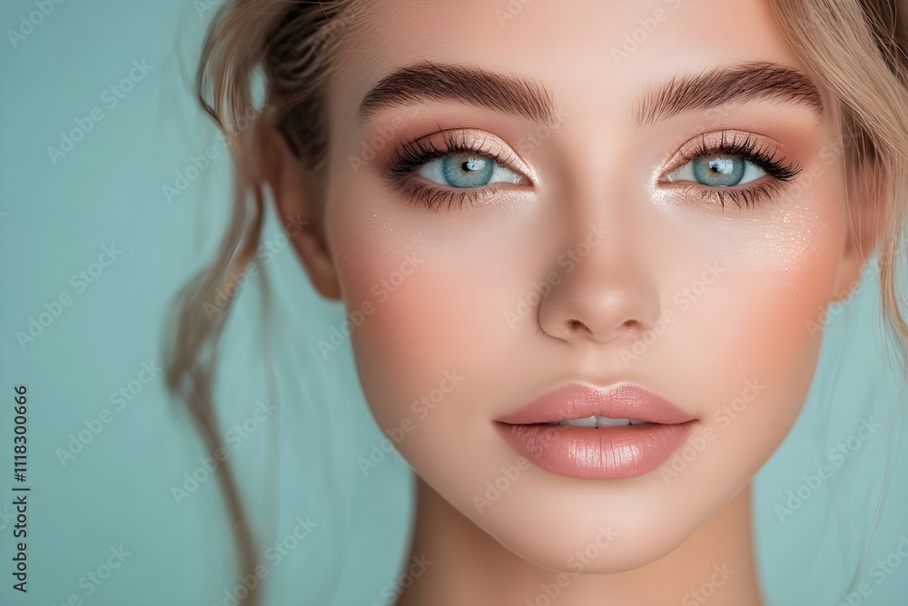 Beautiful young blond woman with delicate make-up. Fresh look model. Beautiful young blond woman with delicate make-up. Fresh look model.