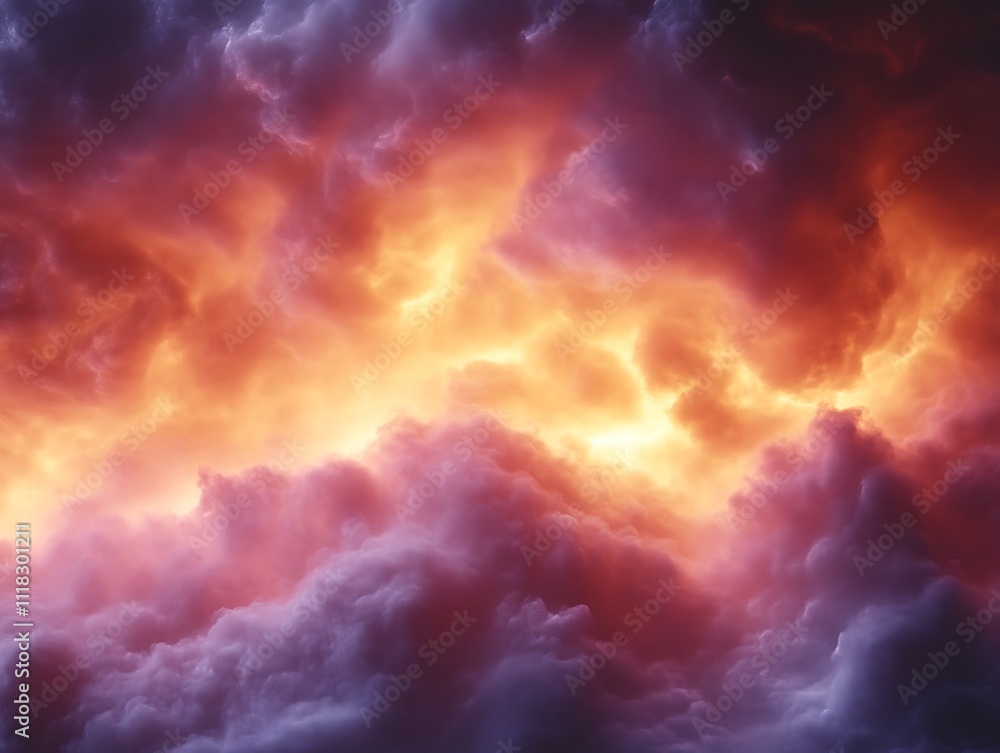 Dramatic Cloudscape Illuminated by Fiery Hues Dramatic Cloudscape Illuminated by Fiery Hues