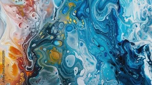 Abstract artistic background with epoxy resin. Vibrant and fluid design.