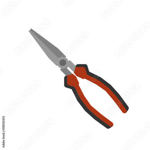 plier illustration vector flat design isolated on white background. pliers illustration of carpentry tools, work tools, building shops, and mechanical equipment