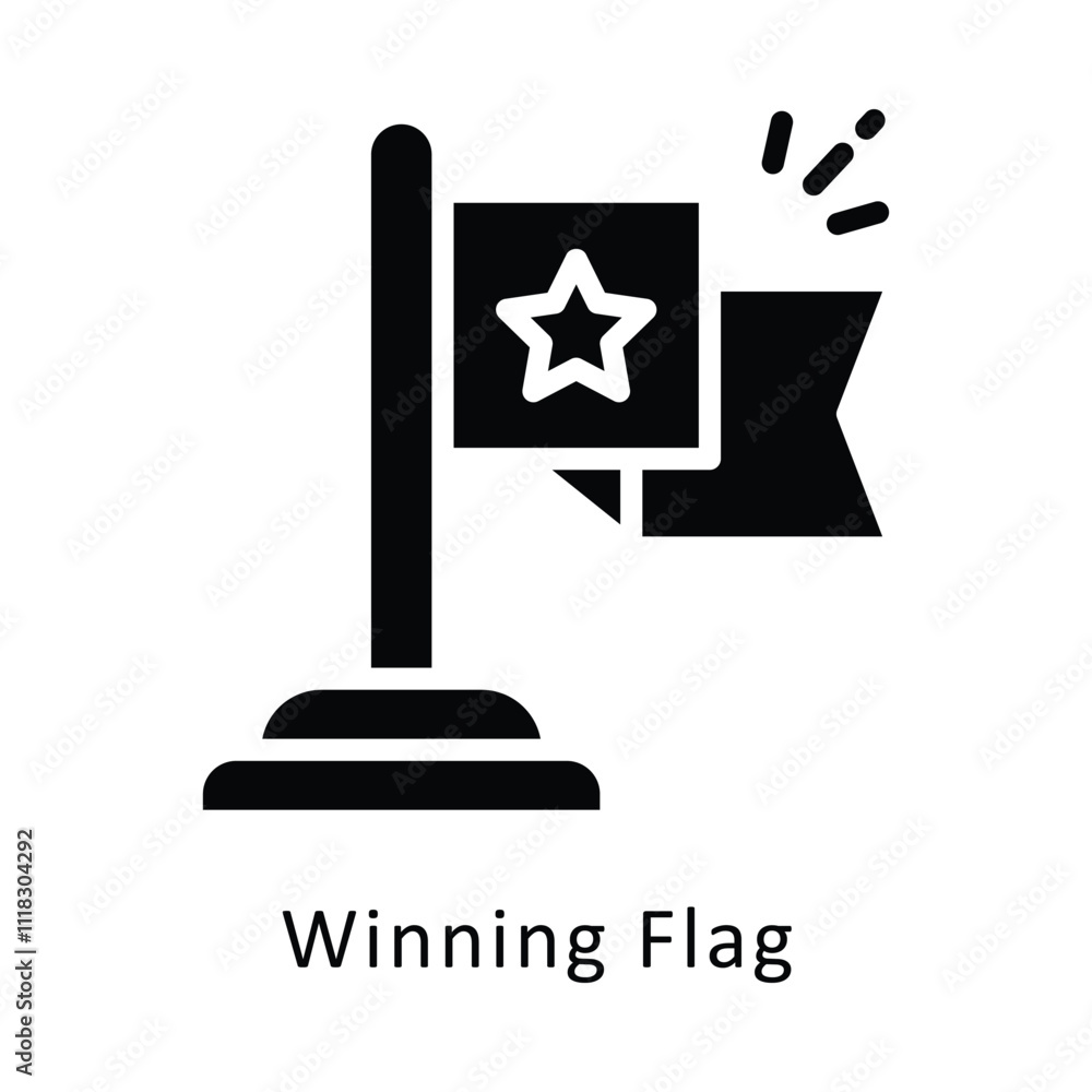 Winning Flag Vector Glyph Icon. Eps 10 File Winning Flag Vector Glyph Icon. Eps 10 File